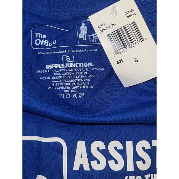 The Office Assistant to the Regional Manager T-Shirt Blue Unisex Small New - Picture 4 of 4